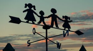 歩く　子供たち